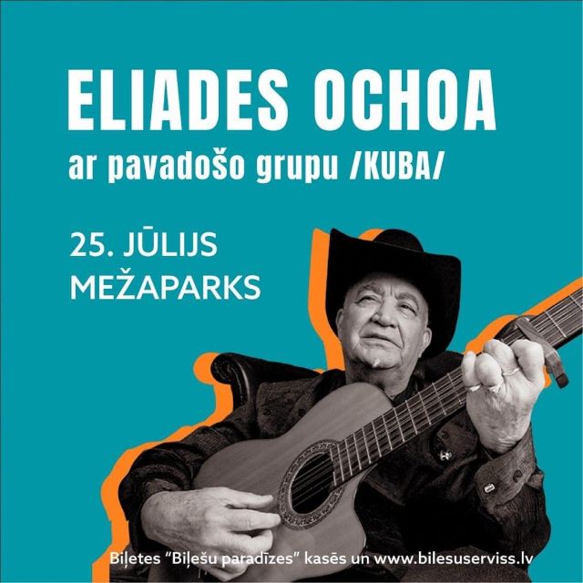 🇨🇺 Viņu atpazīst un par viņu runā visā pasaulē - kubiešu “Džonijs Kešs”, BUENA VISTA SOCIAL CLUB zvaigzne ELIADES OCHOA, kas jau 25. jūlijā ciemosies pie mums Mežaparkā! 👏

Savas iespaidīgās karjeras laikā Ochoa ir izdevis 9 albumus, ieguvis 4 latīņu Grammy balvas, kā arī nomināciju par albumu “Afrocubism”, kas tapa sadarbībā ar izcilākajiem mūziķiem no Mali.- 💃

Šoreiz, ar vienīgo koncertu Baltijā, mākslinieks viesosies ar pavadošo grupu /KUBA/, tikmēr jau no plkst. 18.00 latīņamerikas ritmos iekustinās DJ Mareks Ameriks.

🎫 Biļetes meklē visās @bilesuparadize kasēs un internetā. 

#koncerts #eliadesochoa #Mezaparks #latinodance
